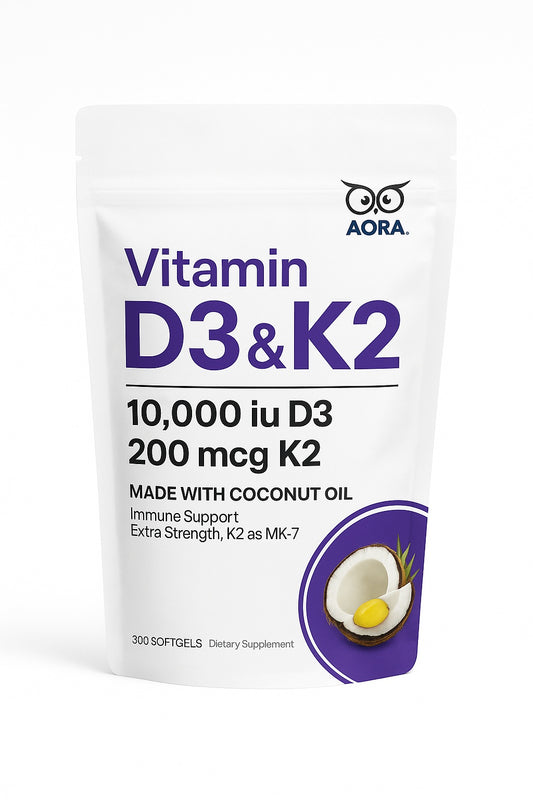 Vitamin D3 10000 IU + K2 MK-7 200mcg, 300 softgels