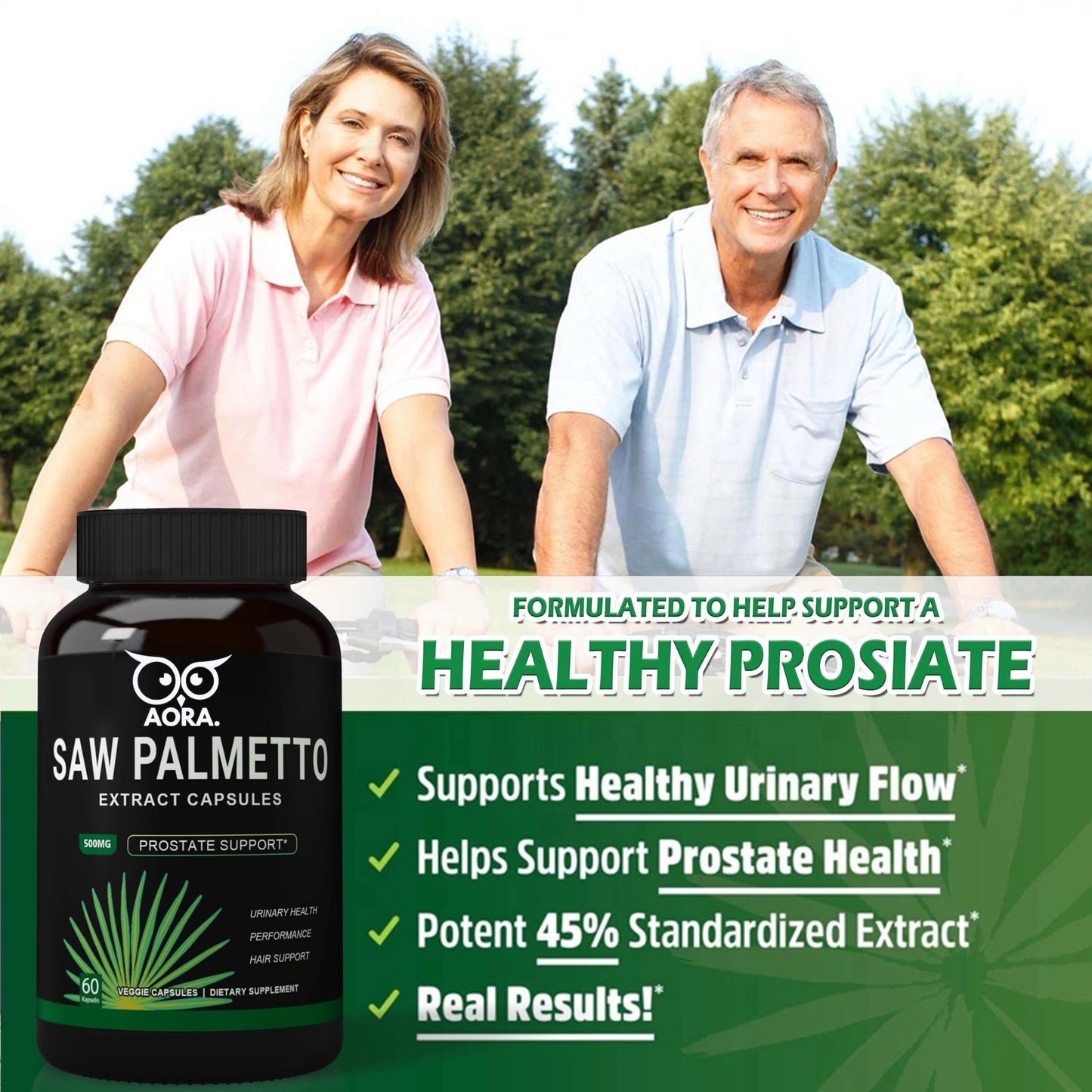 Premium Organic Saw Palmetto Supplement – For Hair & Prostate Health