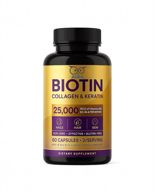 Biotin | Hyaluronic Acid | Collagen | Keratin Supplement